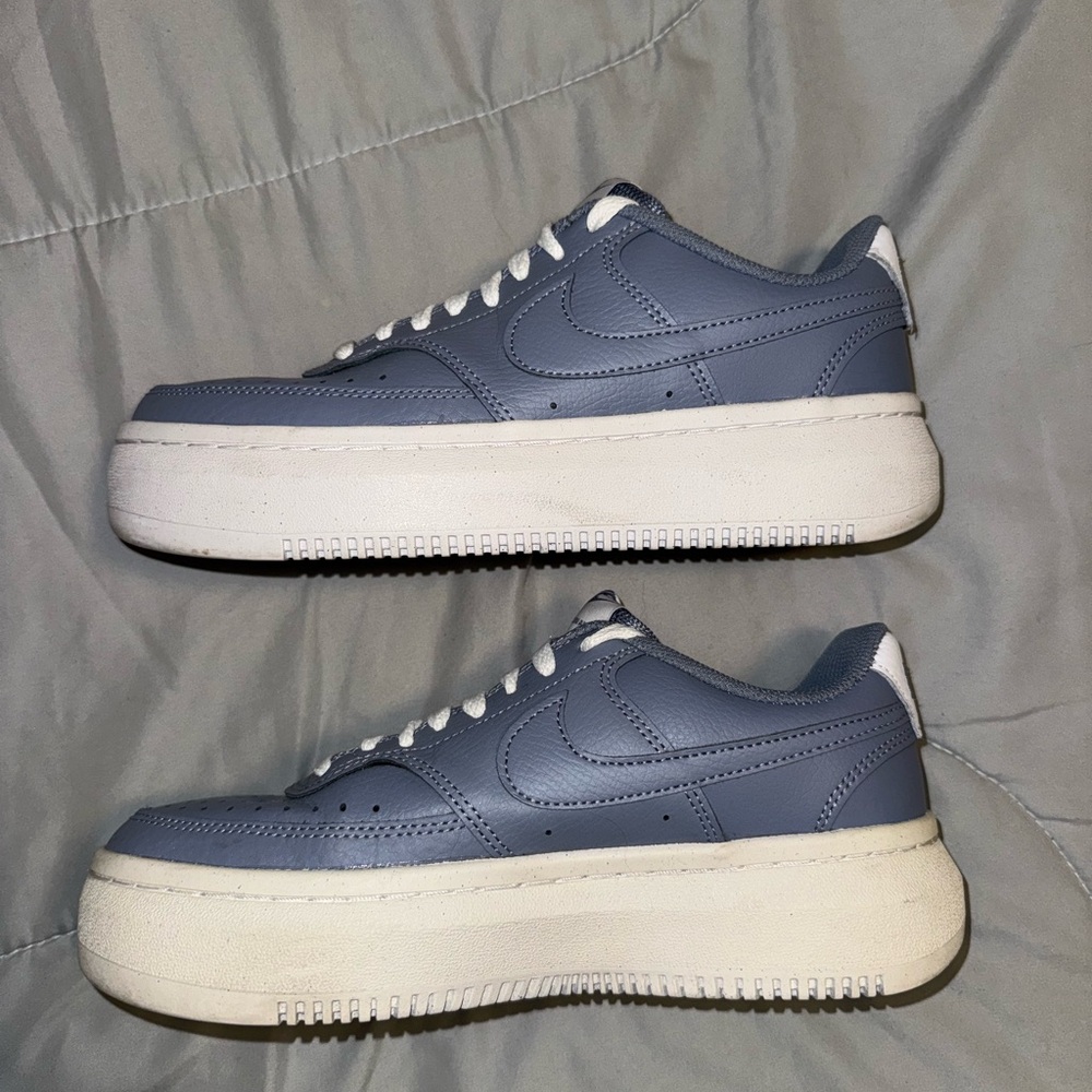Nike Gray and Cream Platform Sneakers